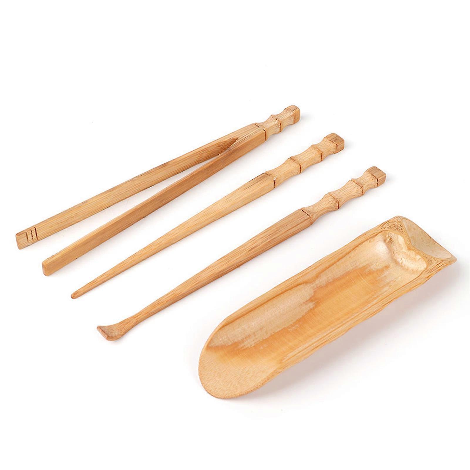 Bamboo Tea Set 4Pcs Chinese Classic Tea Ceremony Accessories