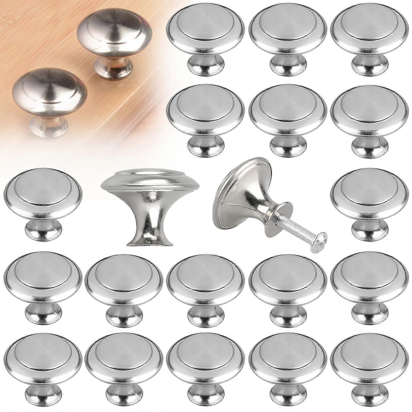 40/20pcs Kitchen Cabinet Heavy Pull Knobs, Brushed Nickel Cabinet Knobs Cupboard Door Knobs Kitchen Hardware Round Pull Knobs for Bathroom Draw-yyc
