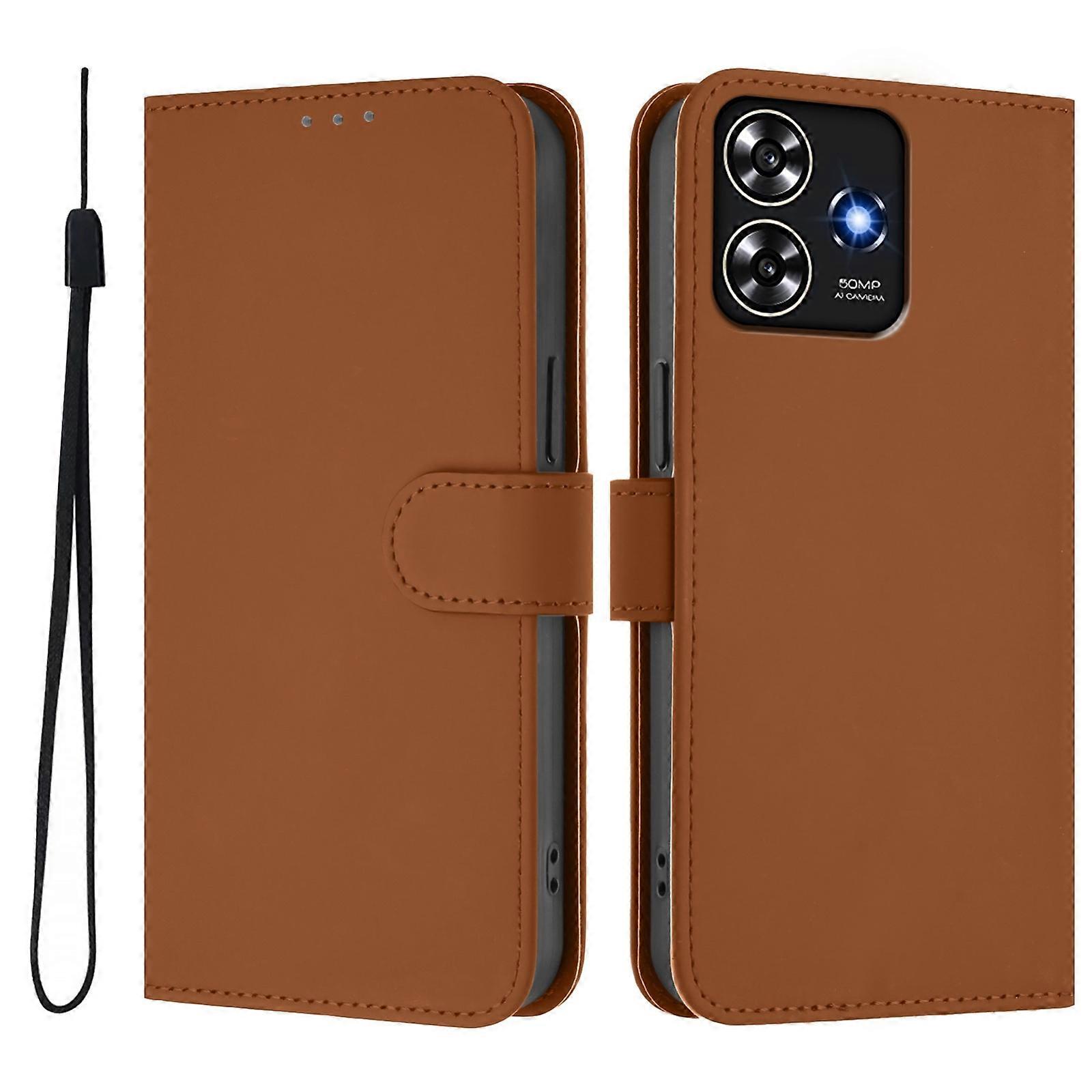 Solid Color PU Case For ZTE Blade A73 4G