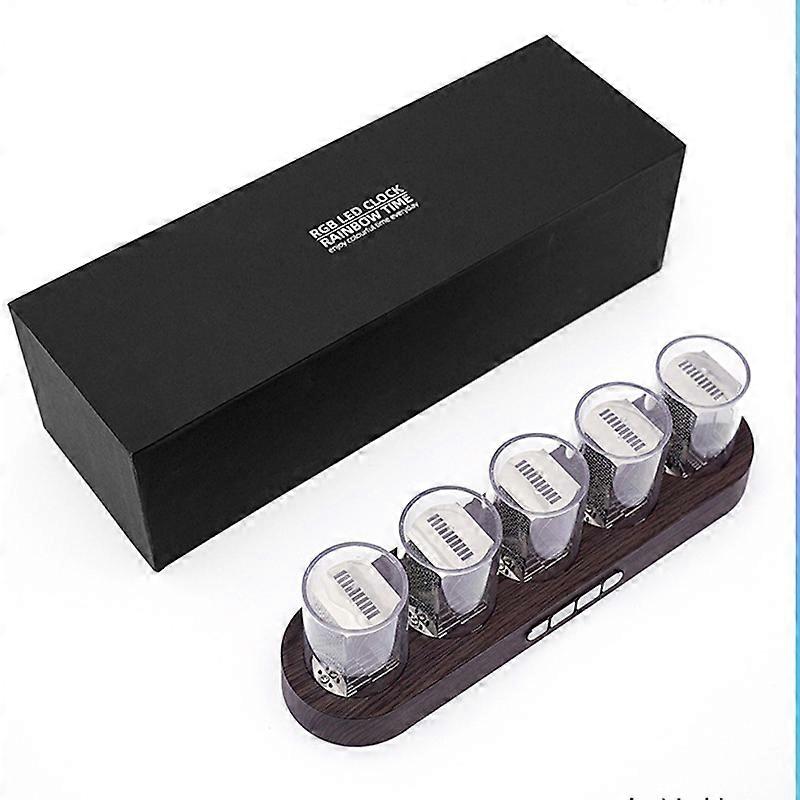 Digital Nixie Tube Clock with RGB LED Glows for Home Desktop Decoration. Luxury Box Packing for Gift Idea.