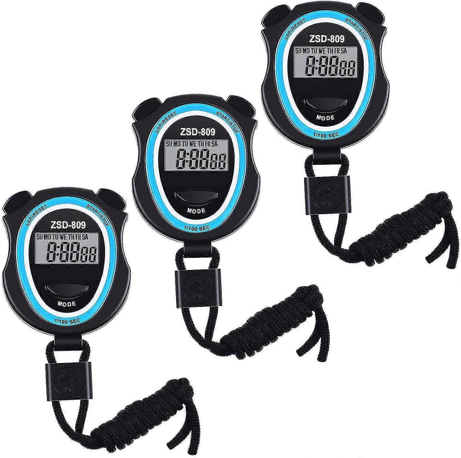 Electronic Digital Sports Stopwatch Timer Track And Field Stopwatch - 3 Pieces