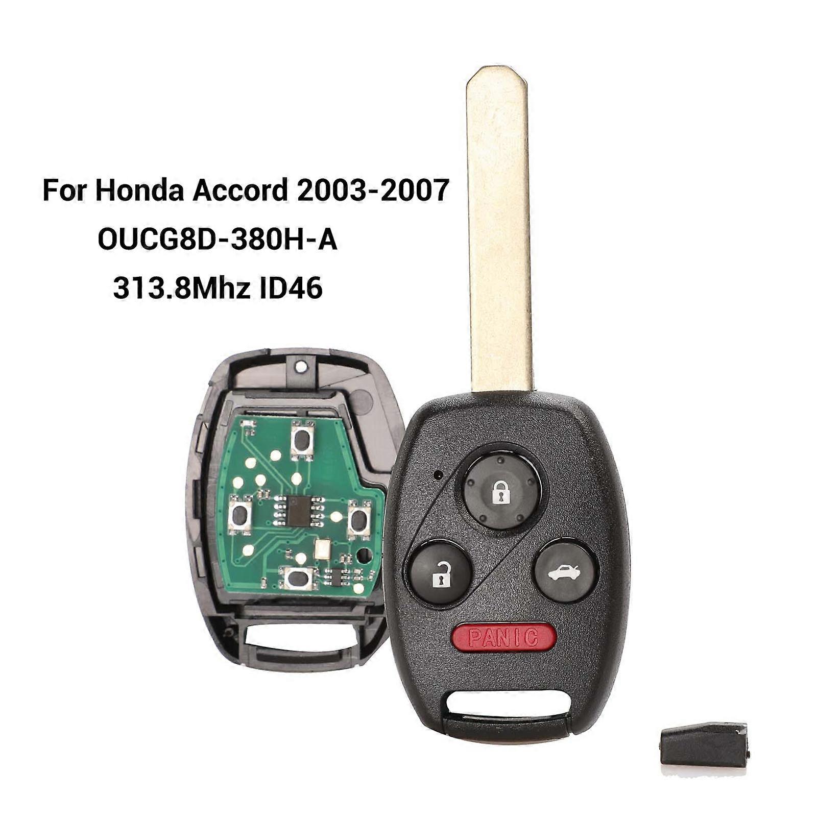 Car Remote Key for Honda Odyssey 2005-2010 Accord 2003-2007 OUCG8D-380H-A 313.8MHz 3/4 Buttons Fob Control ID46(7941)