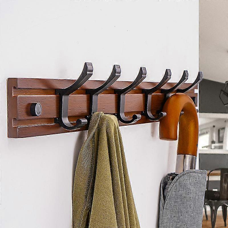 Coat Hook Coat Rail Wood Coat Hook, With 5 Hooks