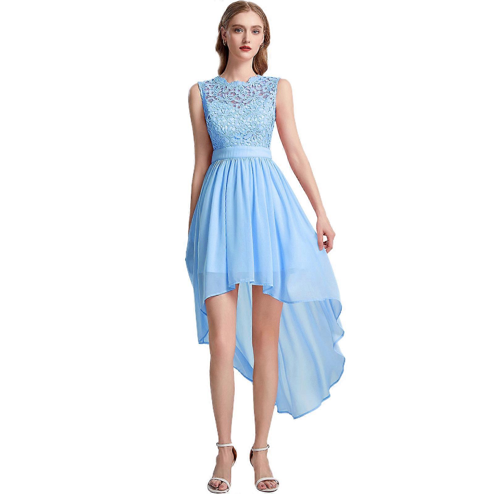 Neues Chiffon Spitze Abendkleid Maxi Kleid Party Kleid Hochzeit Formales Kleid