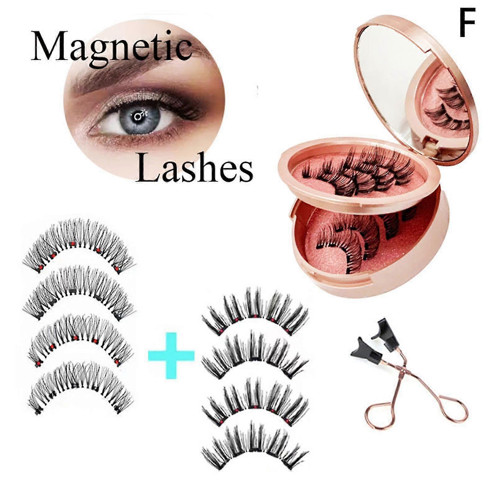 Magnetic Eyelashes, False Eyelashes 3D Natural Look Magnetic Lashes without Eyeliner, Reusable Magnetic Eyelashes with Applicator, Easy to Wear