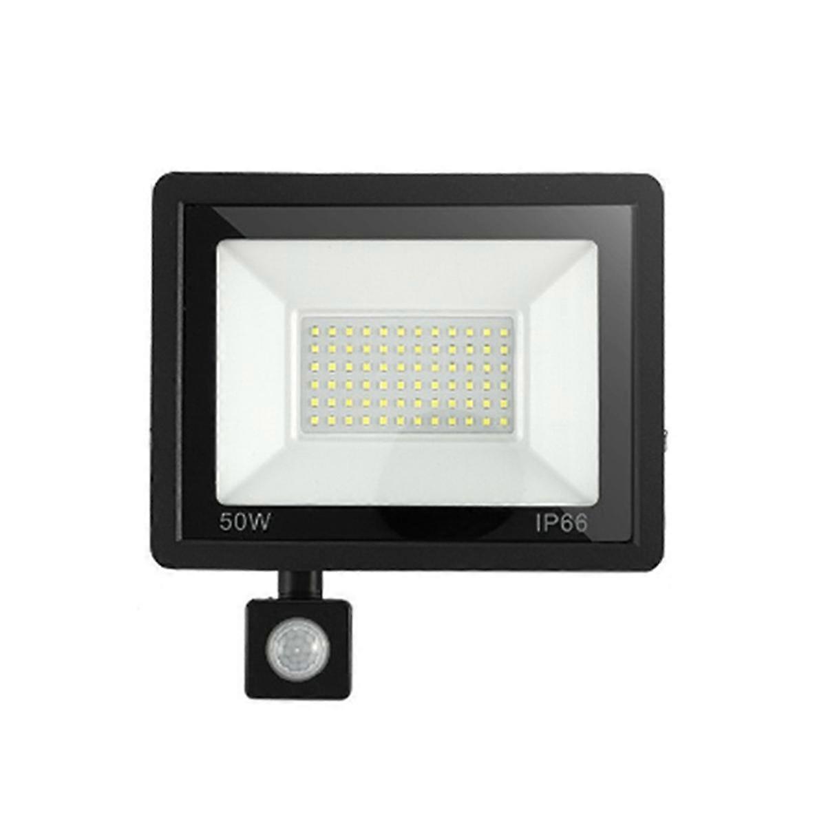 Sicherheitslicht für den Außenbereich mit Bewegungssensor - 50W LED-Flutlicht, das über das Netzteil mit Strom versorgt wird, IP66 wasserdichtes Pir-Licht