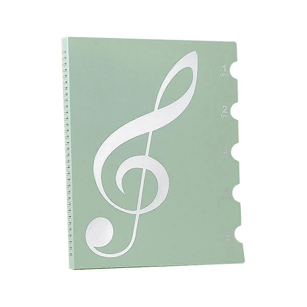 Sheet Music Folder, 60 Pages, Sheet Music/Holder,Fits Letter Size A4, Writable & Detachable Choir Folder Green