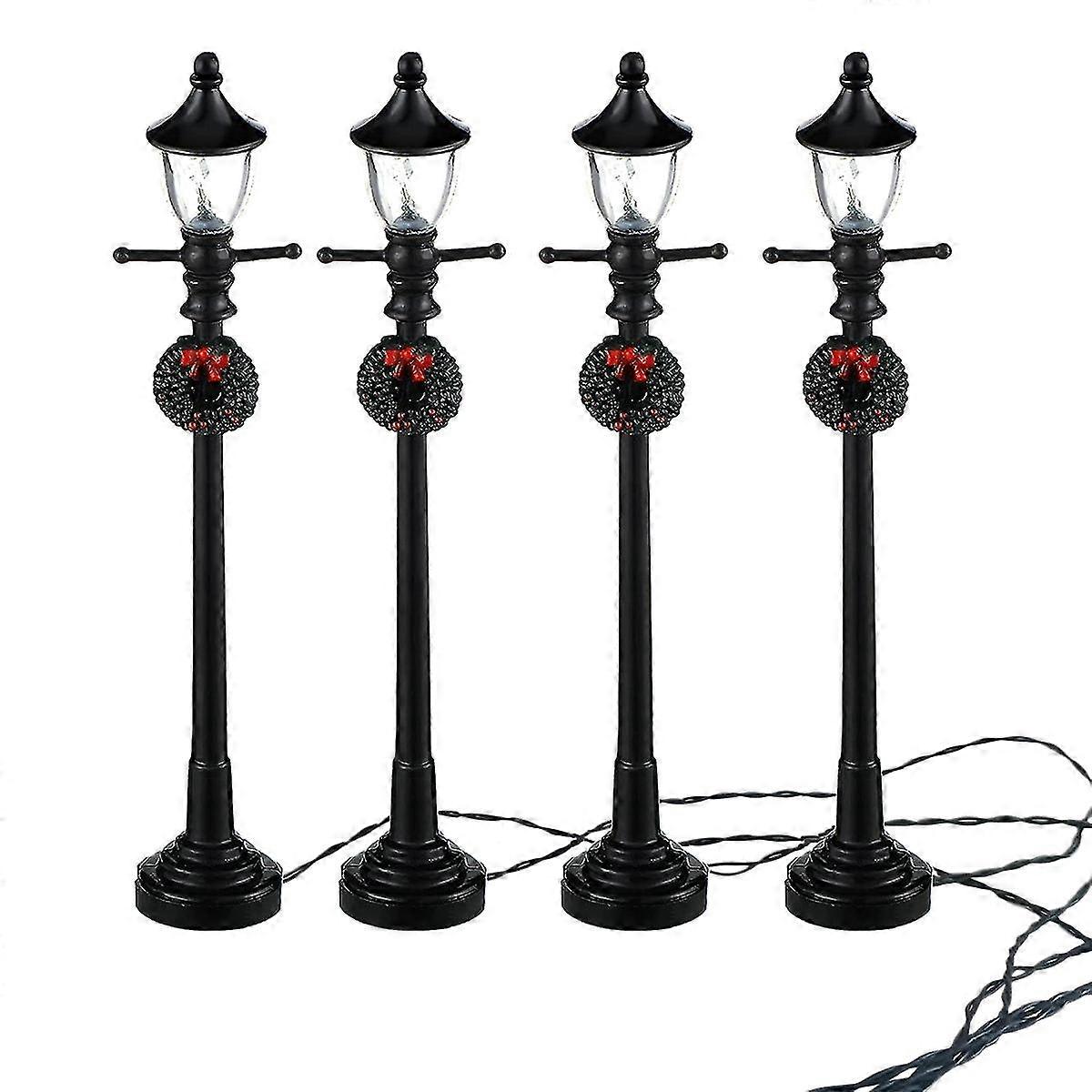 4pcs Mini Lamp Post Lamp Rative For Diy Pathway