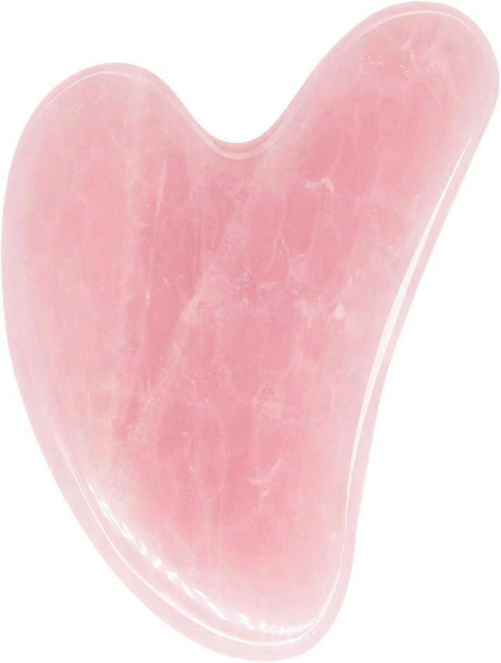 Gua Sha Massage Tool Rose Quartz Jade GuaSha Facial Tool, Gua-Sha Stone for Neck Body SPA Acupressure Scraping