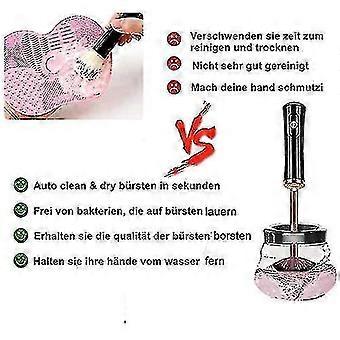 Reinigungswerkzeug für Make-up-Bürsten, Make-up-Pinsel Reiniger und elektrischer Trockner (rosa)