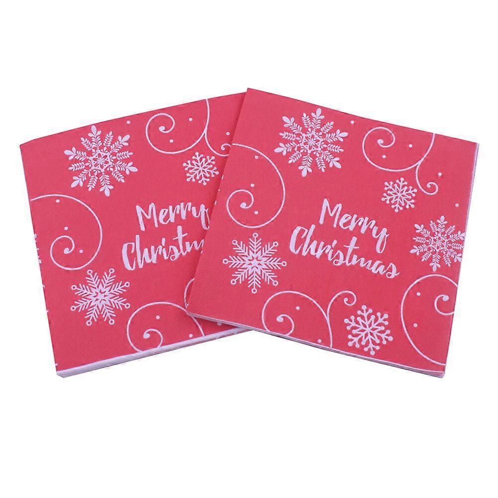 40 Pcs Jetables Serviettes De Dîner Serviettes De Noël Boissons Serviettes Décorations De Fête De Noël Feuilles Serviettes De Noël Serviettes En Tissu