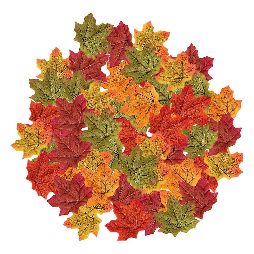 500 Pcs Decoracin De Navidad Para Exteriores Maple Leaves For Crafts Artificial Fall Leaves Fake Maple Leaves