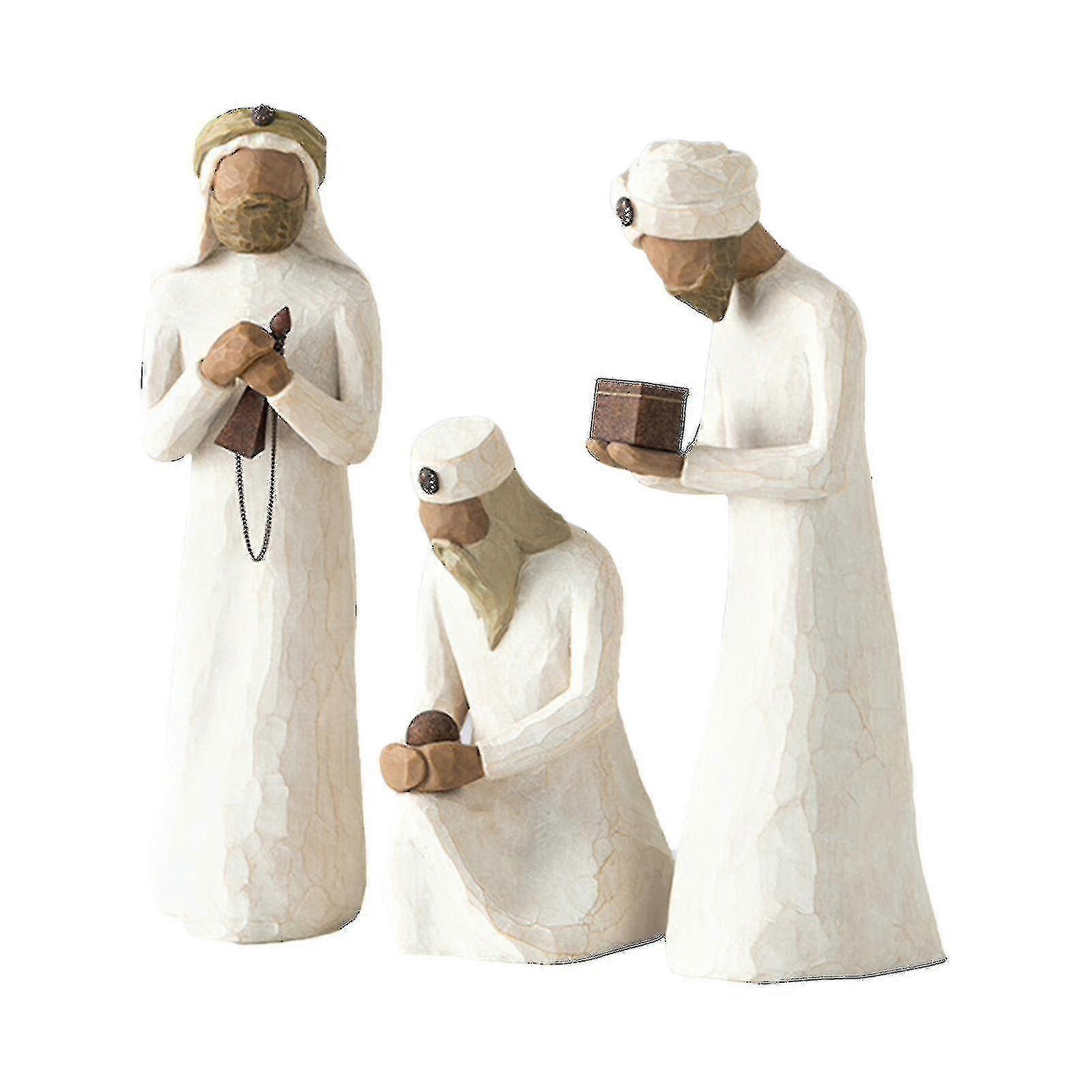 Tree Hand Ed Sculpted S Nativity Sets Stable Animals 4/piece Ornts