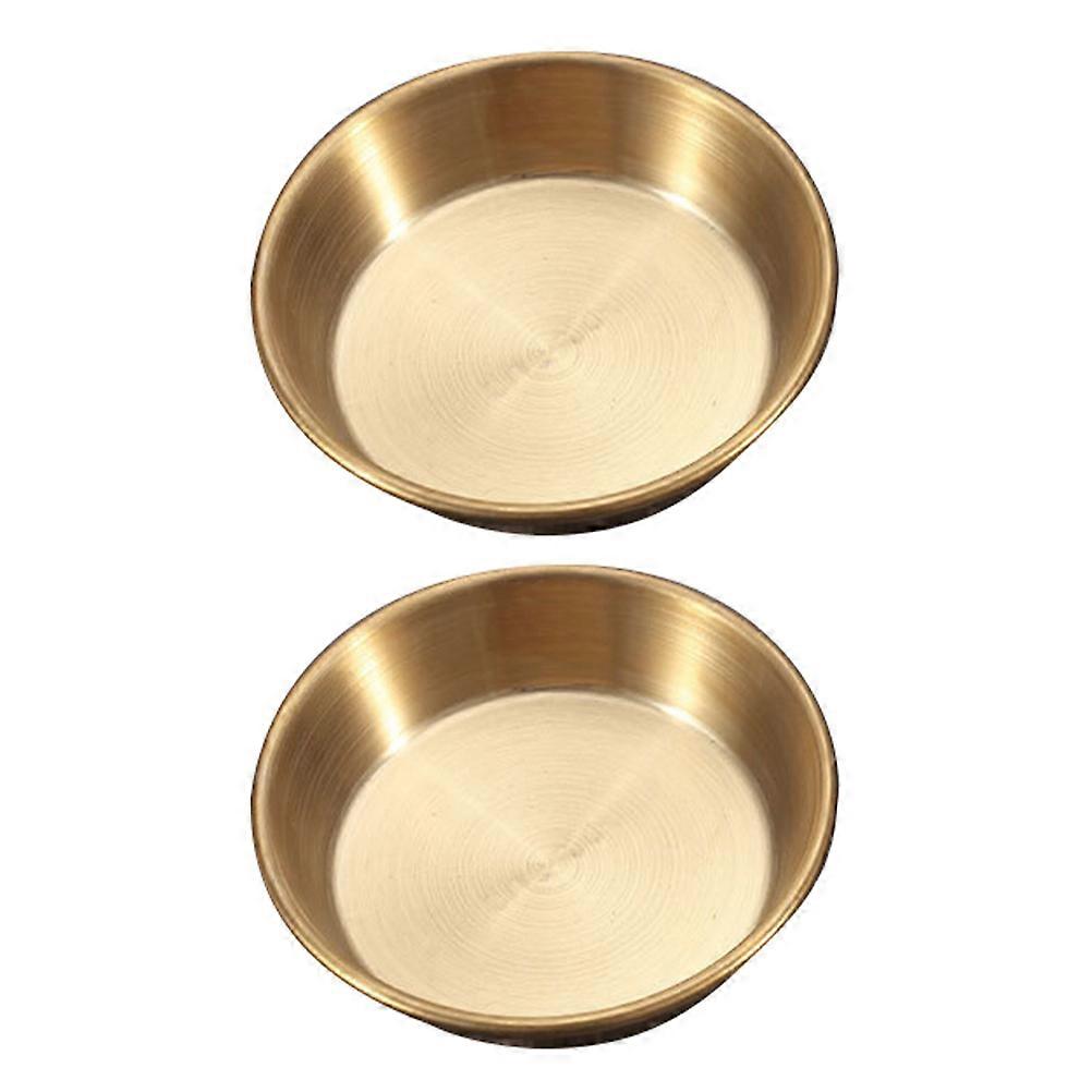2pcs Rotondo Condimento Piatti Cucina Immersione Piatti Contenitore di soia Piatto di aceto