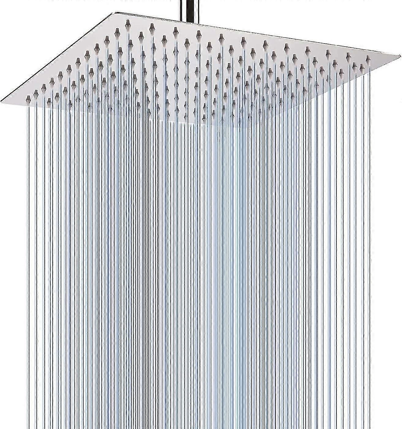 Pommeau de douche à effet pluie - Grande pomme de douche à effet pluie de 12 pouces en acier inoxydable 304 - Remplacement parfait pour votre pomme de douche de salle de bain (12 « chrome)