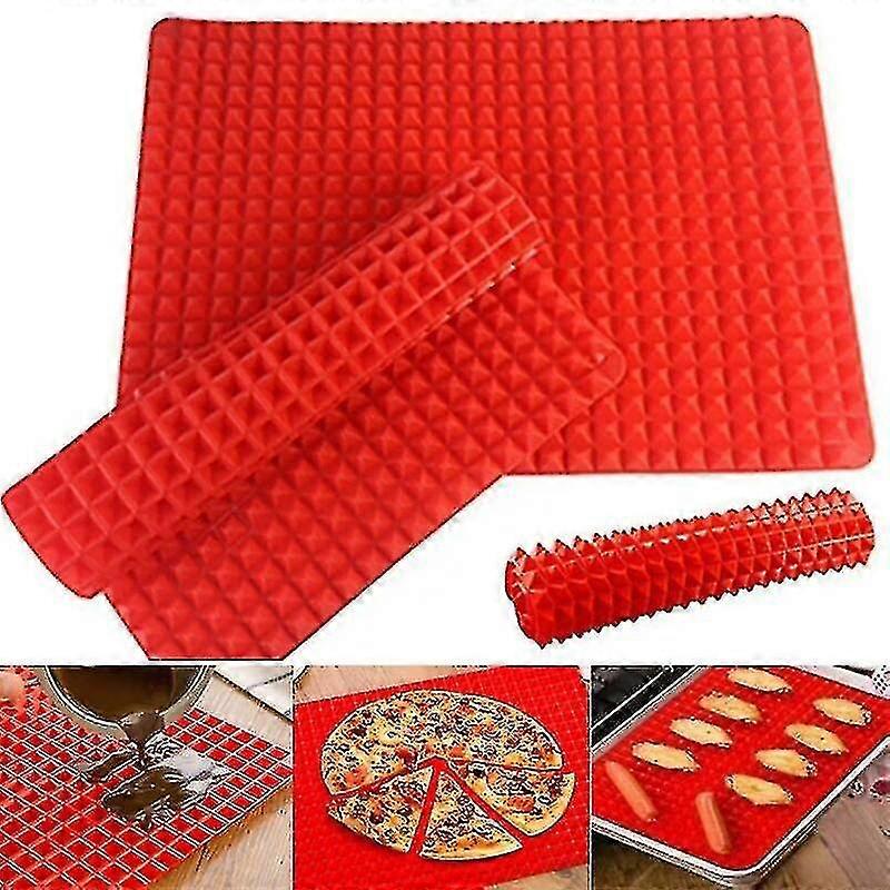 Silicone Non Stick Baking Cooking Mats Oven Cookie Tray Pan Red Sheet