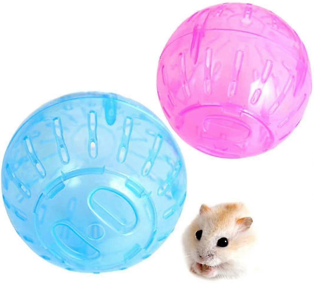 Hamster Ball, 2pcs Hamster Exercise Wheel Mini Jogging Running Ball Plastic Pet