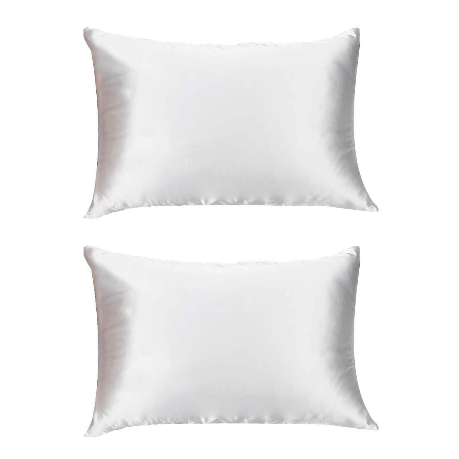 Mulberry Silk Pillowcase with Invisible Zipper. Protects Skin, Smooth & Breathable. Solid Color Pair.