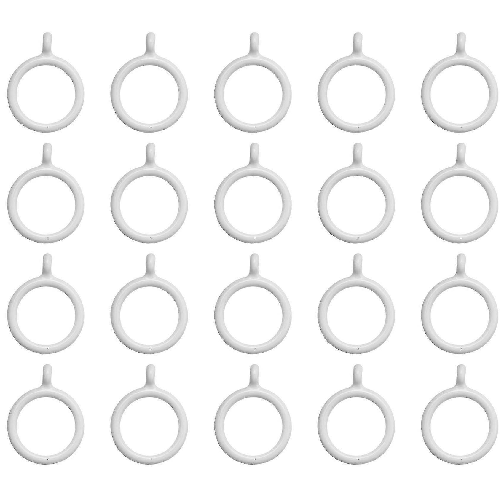 20x White 25mm Inner Plastic Curtain Rings