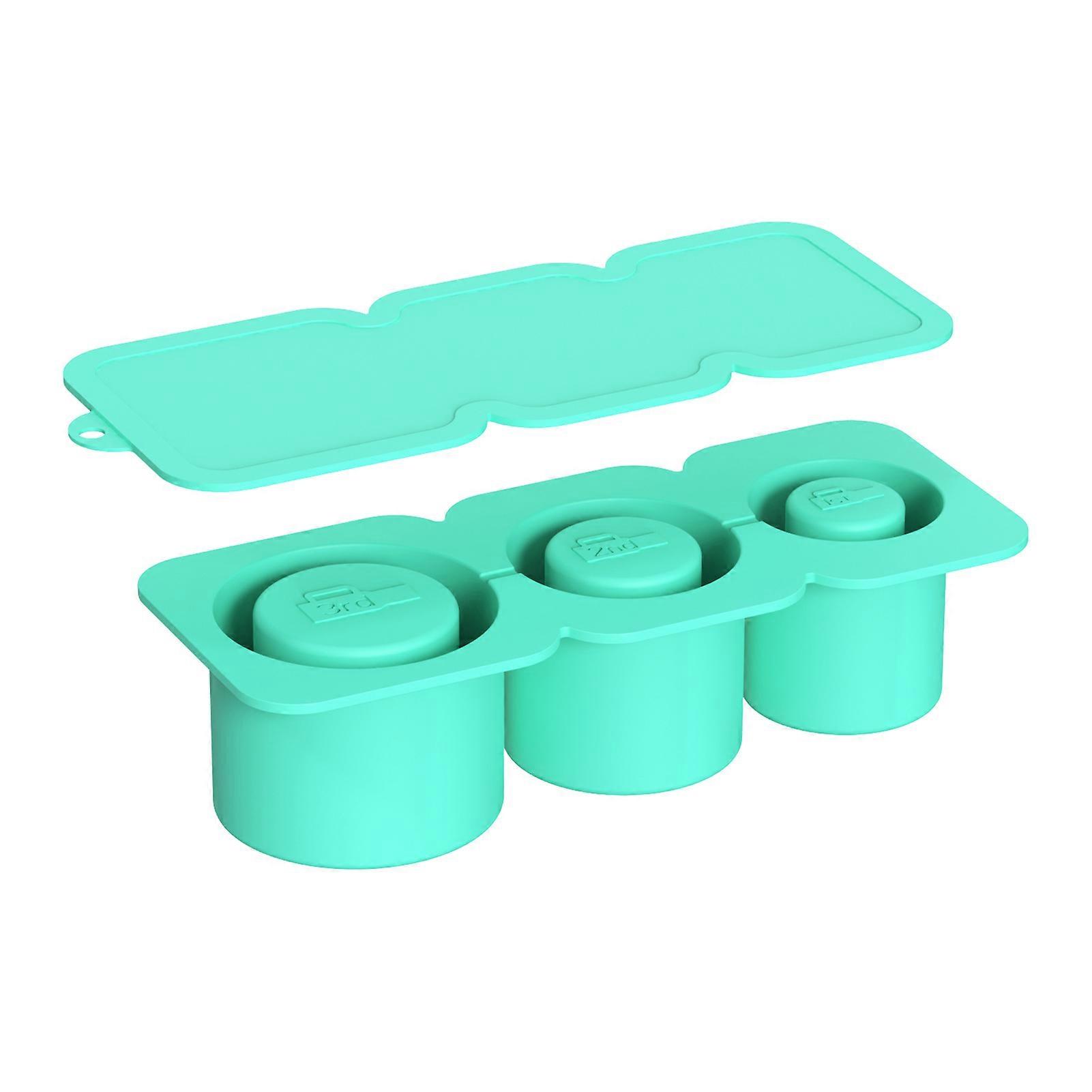 Silicone Ice Tray 3 Compartments with Lid Recyclable Leakproof Large Capacity Easy Release DIY Favorite Drinks Ice Cube Mold Ice Maker