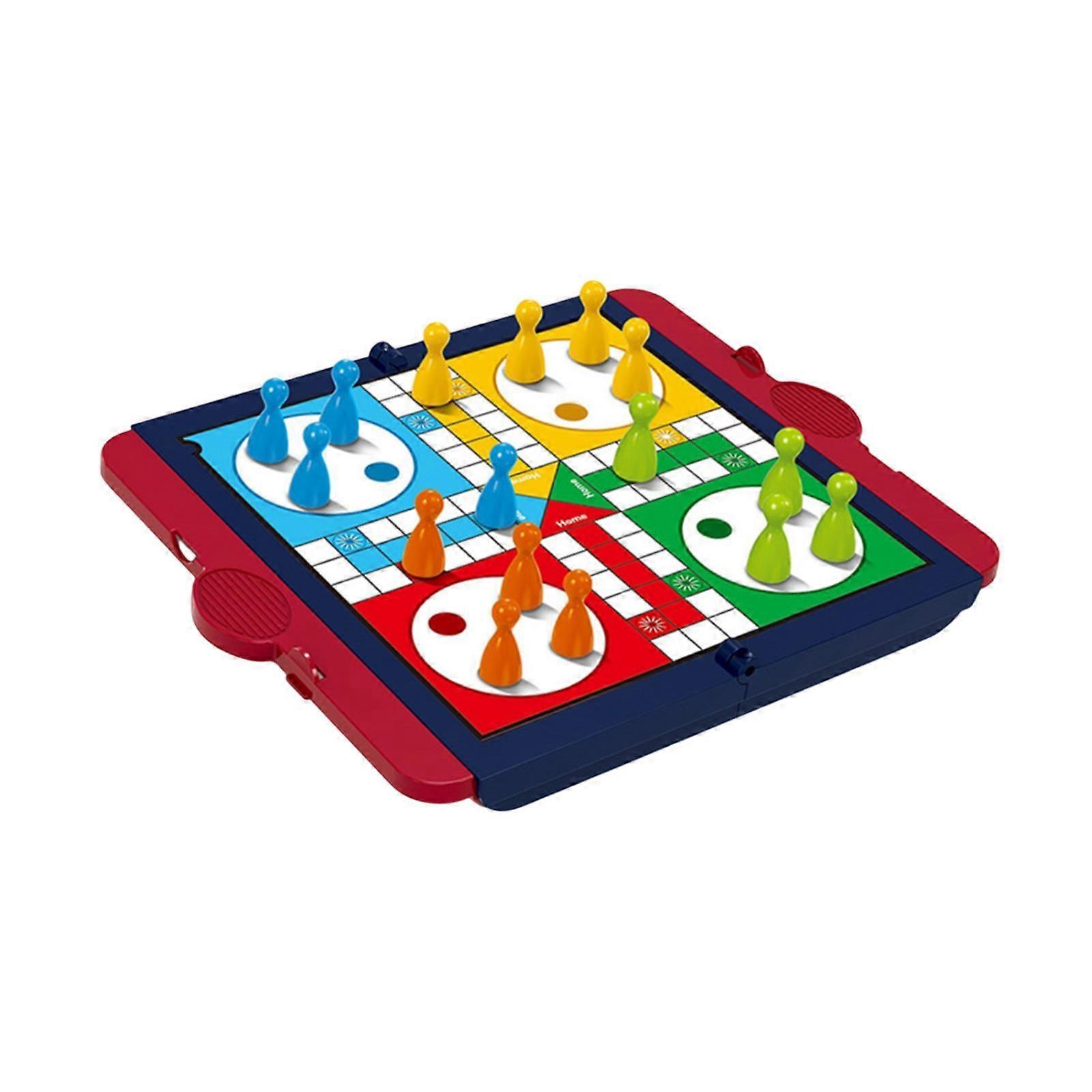 Board Game Set Travel Game Foldable Family Board Game for Kids Indoor Family red