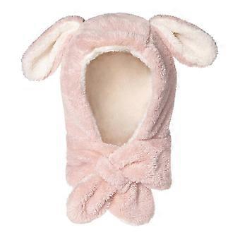 Aikuiset Lapset Talvi Lämmin Hupullinen Pitkä Huivi Hattu Söpö Pentu Koiran korvat paksuu Sumea muhkea Earflap Korkki Tuulenpitävä Kaulanlämmitin Huivi Kääri Pipo