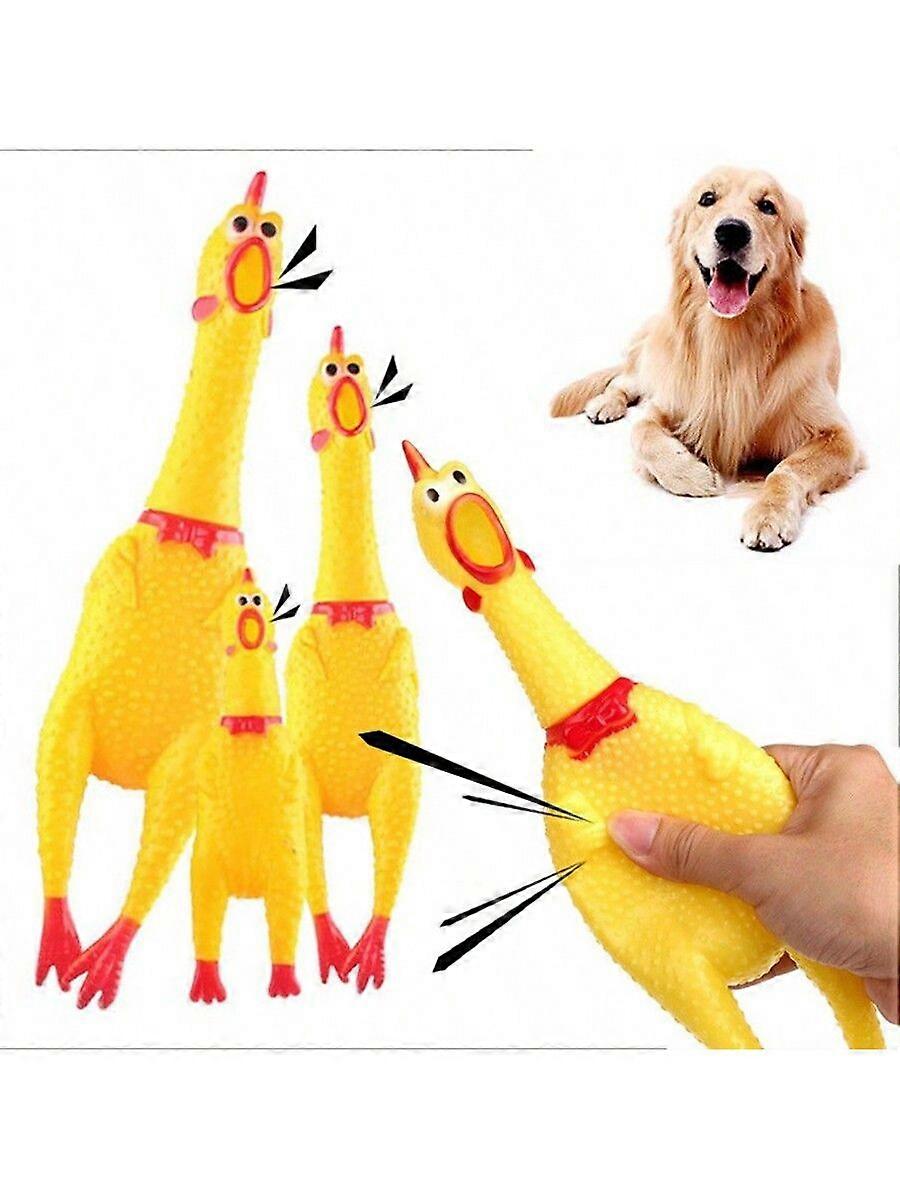 1pc Random Delivery Squeaky Dog Toy, Distressed Chicken Plush Pet Chew Toy With Sound Effect, Stress Relief Squeezy Toy For Adults
