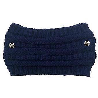 Bonnet d’hiver pour femmes bonnet tricoté chaud fil de laine torsadé bande de cheveux bouton peut accrocher le masque