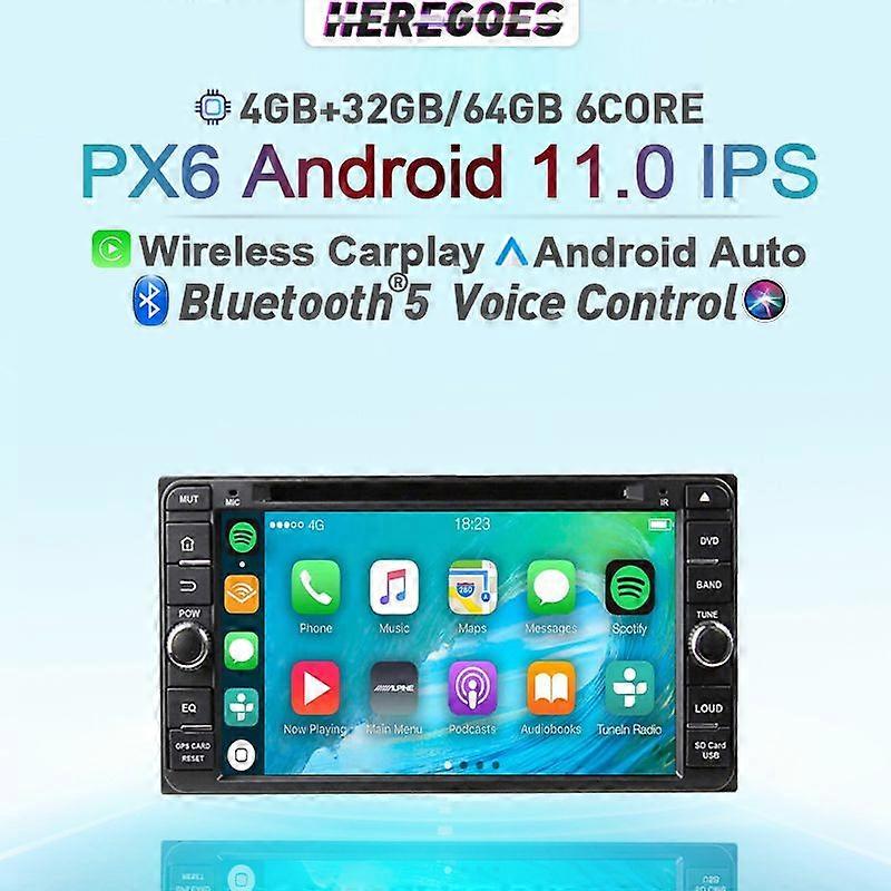 Caplay 2din Android 11.0 Car DVD Player For Toyota Vios Crown Camry Hiace Previa Corolla Rav4 Nissan Navigation GPSラジオオーディオ