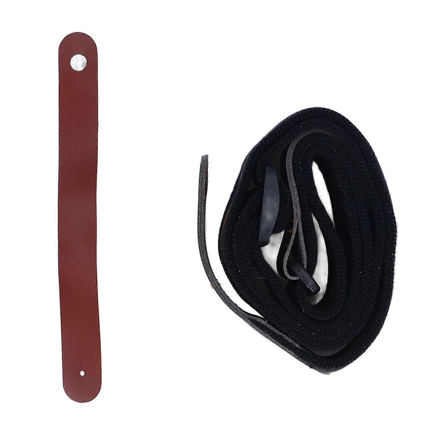 Acoustic Electric Guitar Strap Double Sided Universal Comfortable Stretch Cotton Microfiber Leather 