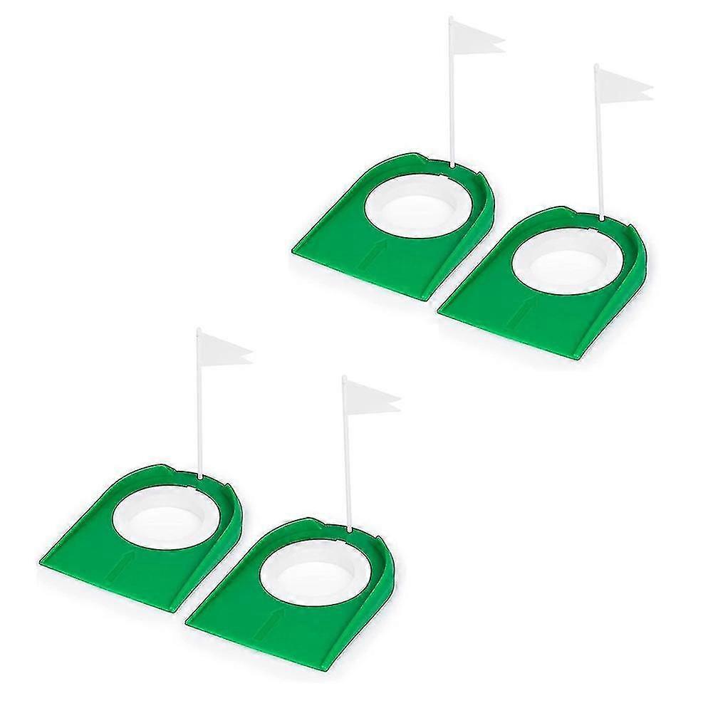 4pcs Golf Putting Cup With Flag Abs Golf Hole Training Aids For Men