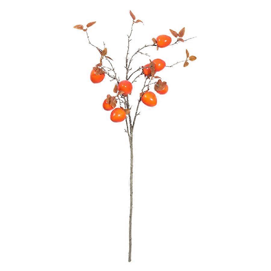 Decorative Fake Persimmon Branch with 9 Fruits, 86CM for Parties