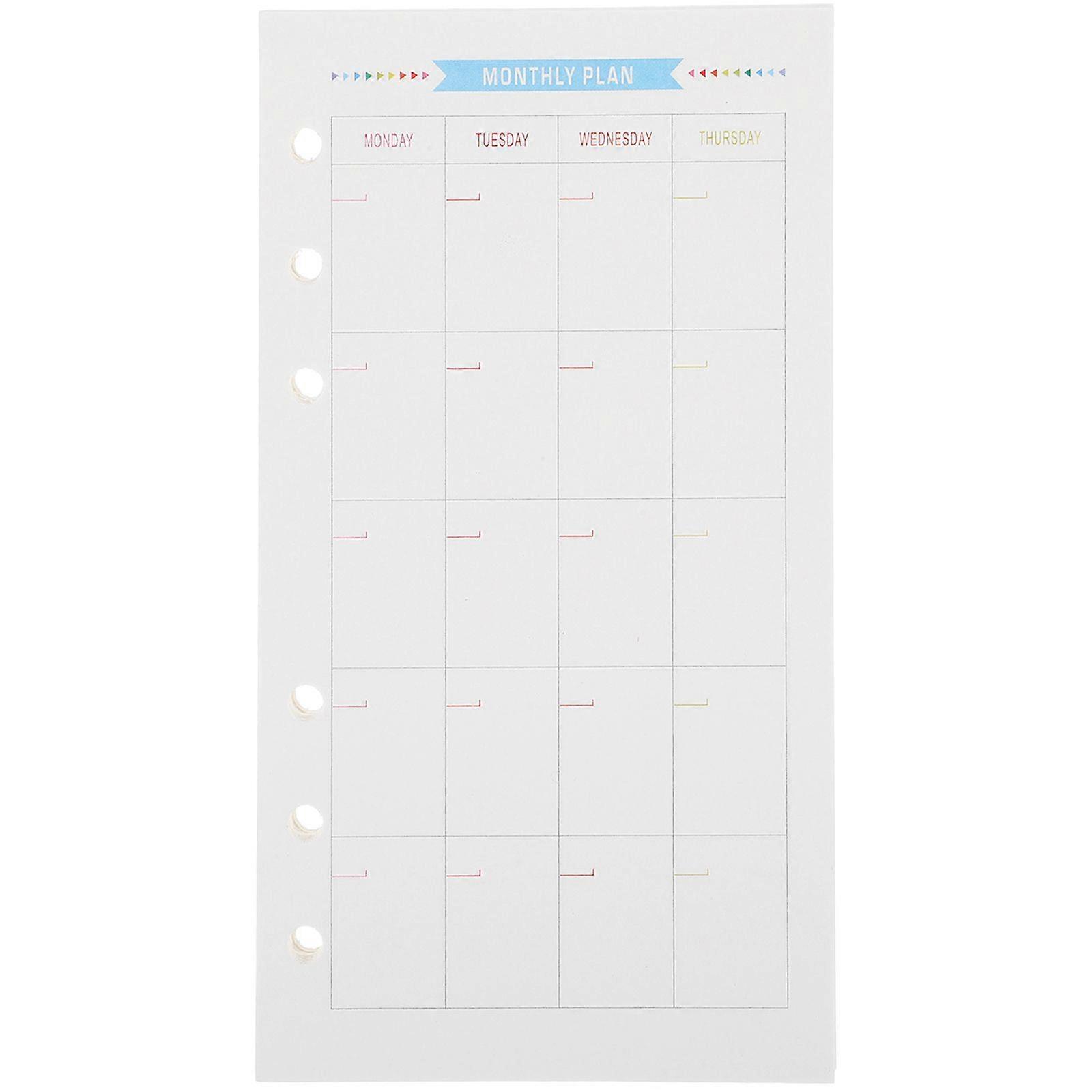 40 Sheets A6 Size 6-Hole Paper Refills For Notebook Planner Journal Dairy
