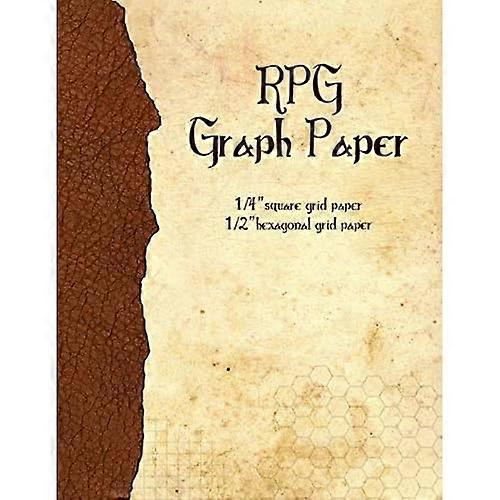 RPG Graph Paper: 1/4-Inch Grid & 1/2-Inch Hexagonal Grid Paper for Map-Drawing