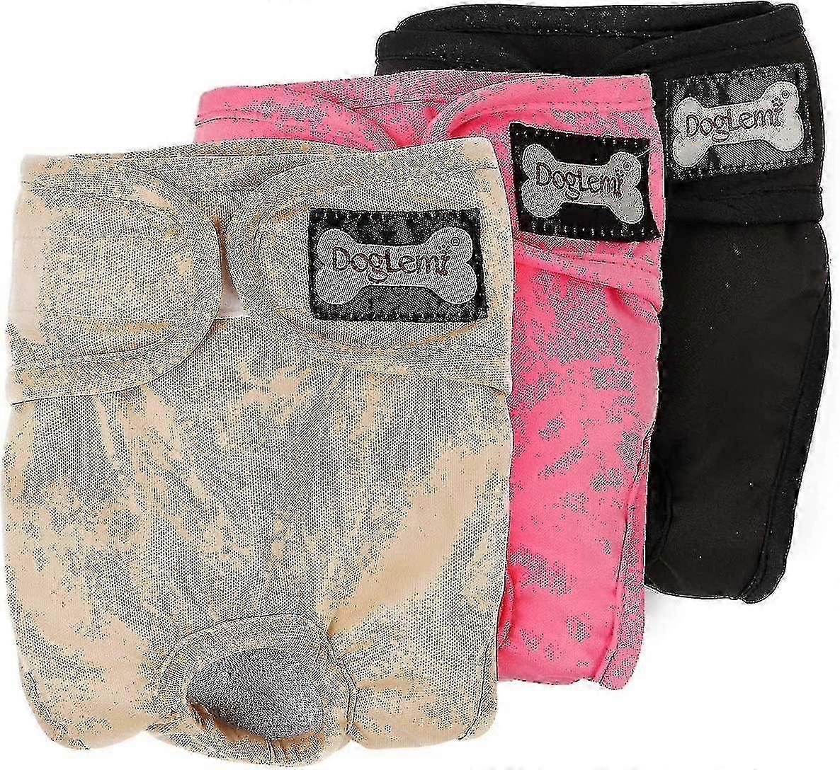 3-pack Dog Diapers Leak Proof Washable Reusable For Female Dogs
