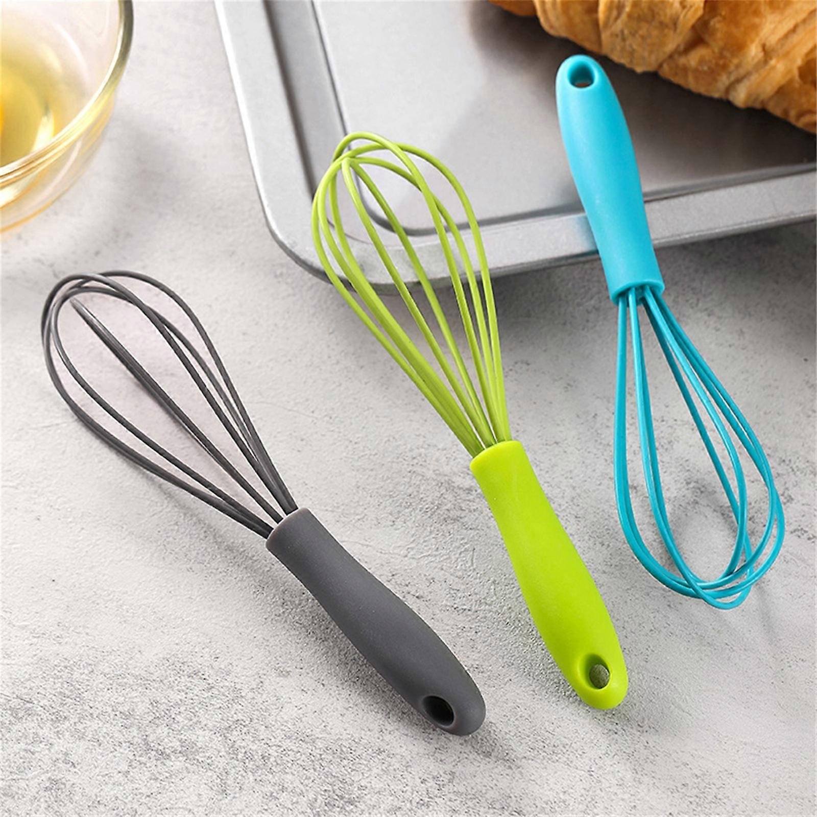 Mini Silicone Eggs Beater Durable Handheld Whisk Cream Foam Maker Non Slip Eggs Blender Silicone Eggs Whiskers Portable Yellow Green