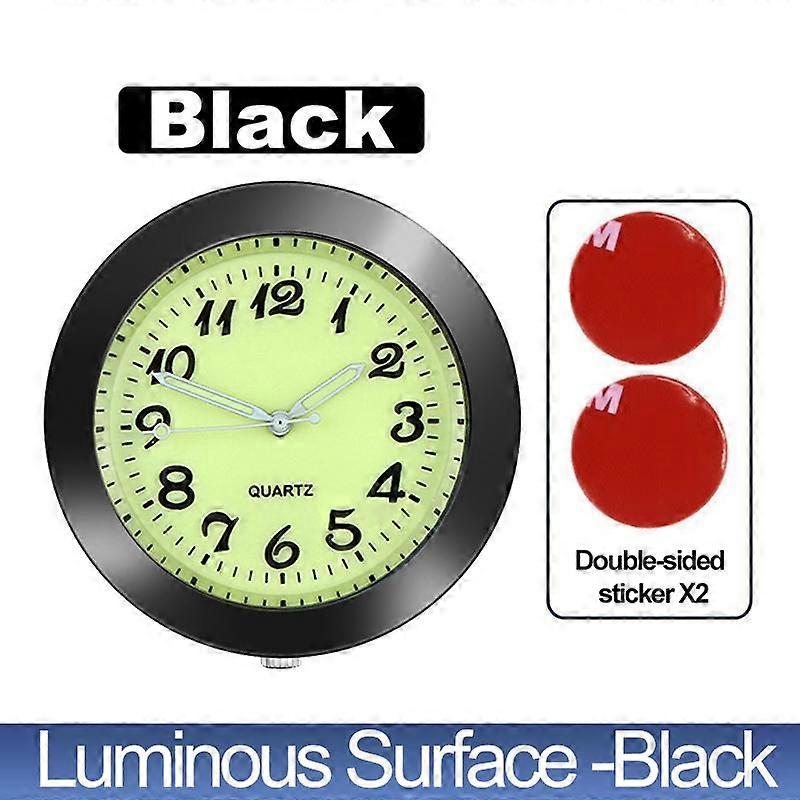 43mm Luminous Car Dashboard Clock - Waterproof Digital Display with Stick-On/Air Vent Mount for Auto