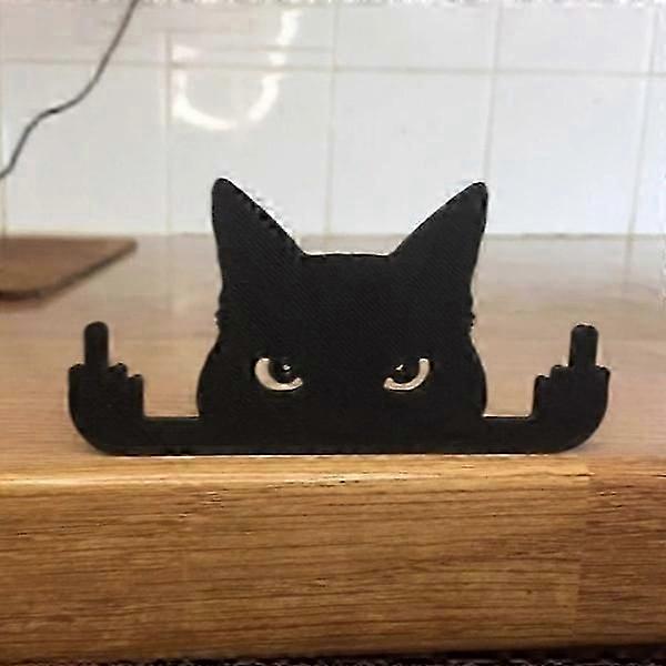 middle finger Cat Black cat room window 10x5x1cm