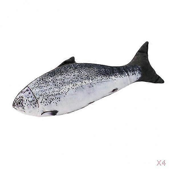 4x Pet Cat Chewing Toy Kitty Interactive Fish Toy Play Toy For Cat Salmon