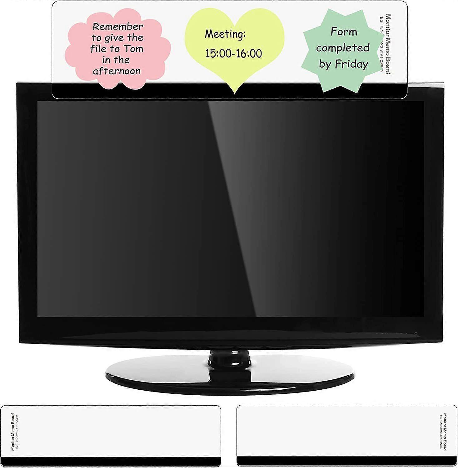Computer Monitor Message Board Screen Memo Board Monitor Memo Board Top Mount Monitor Sticky Note Holder Message Memo Panel for Monitors Screen Cabine