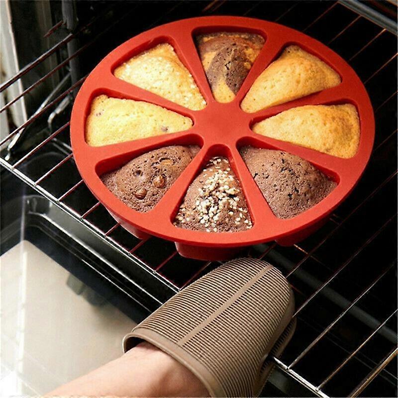 8-Triangle Round Silicone Cake Pan Tins Pastry Muffin Pizza Baking Tray Mold