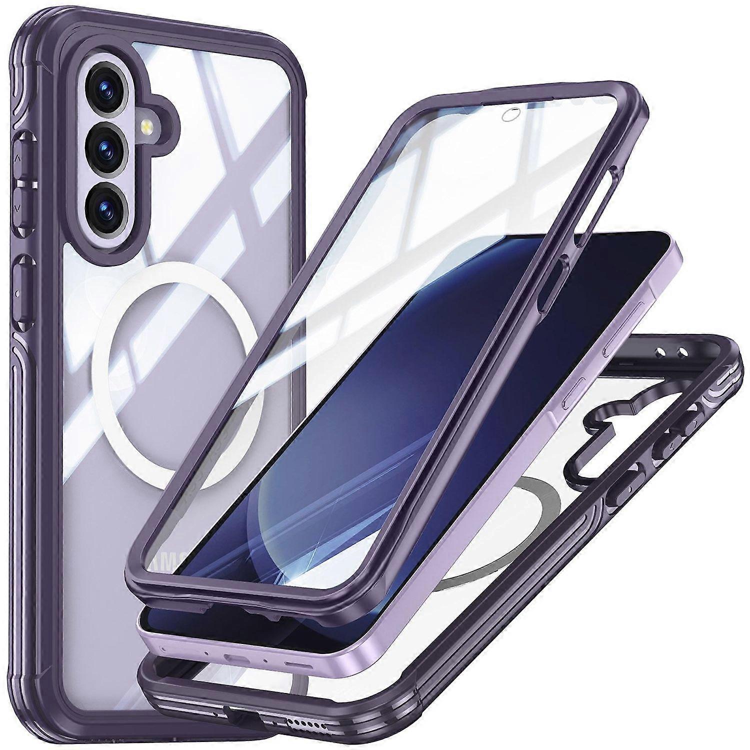 For Samsung Galaxy A56 / A36 MagSafe 360 Degree Hybrid Bumper Case Purple