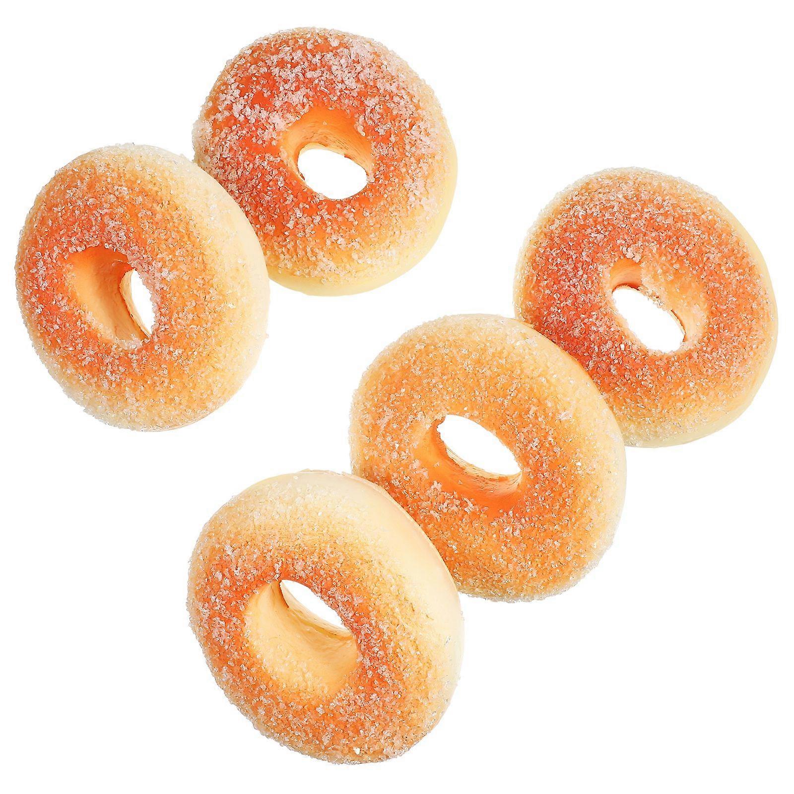 5Pc Simulation Donut Photography Props PU Artificial Food DIY Ornament