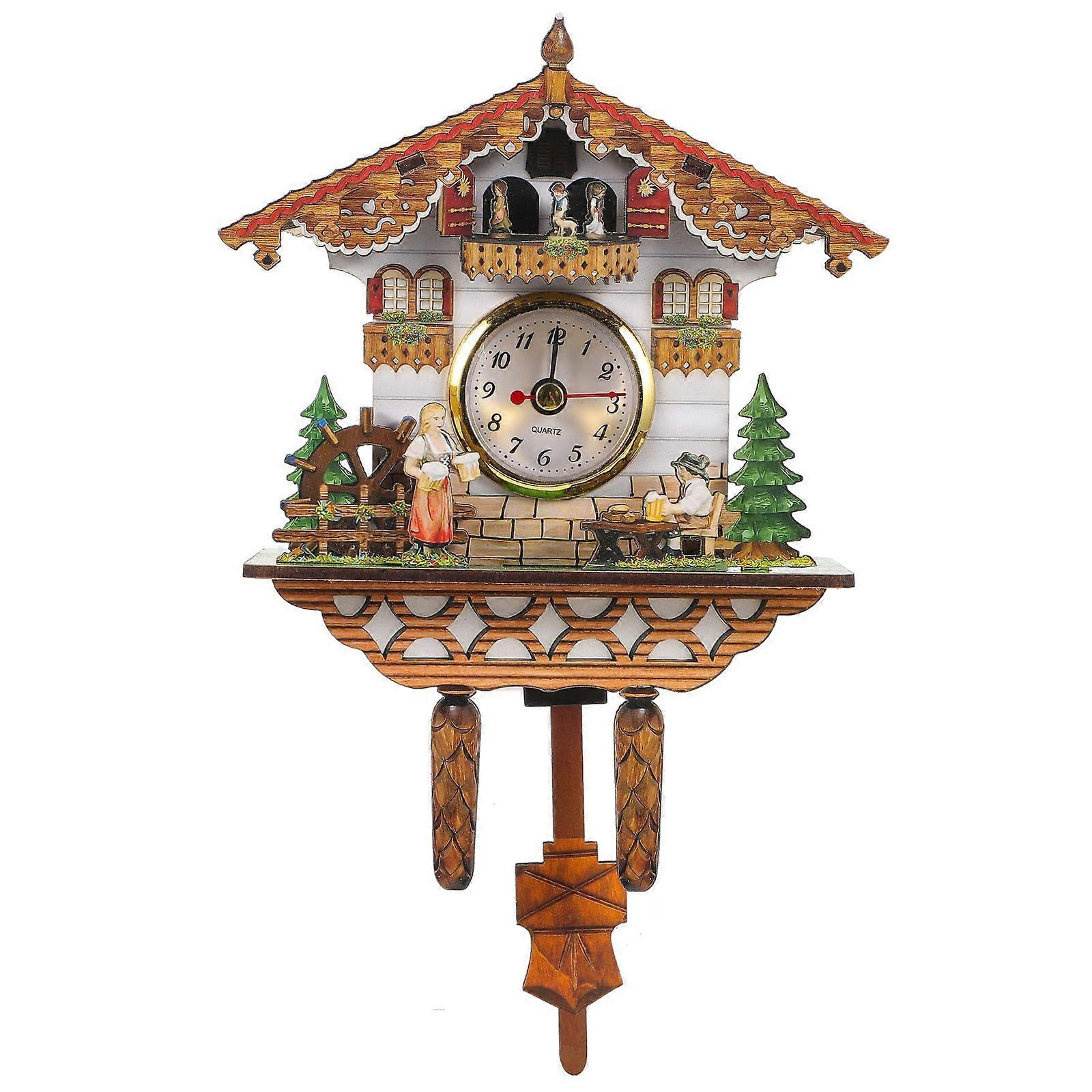 Cuckoo Clock Wall Clock Handcrafted Traditional Clock Retro Bird House Clock