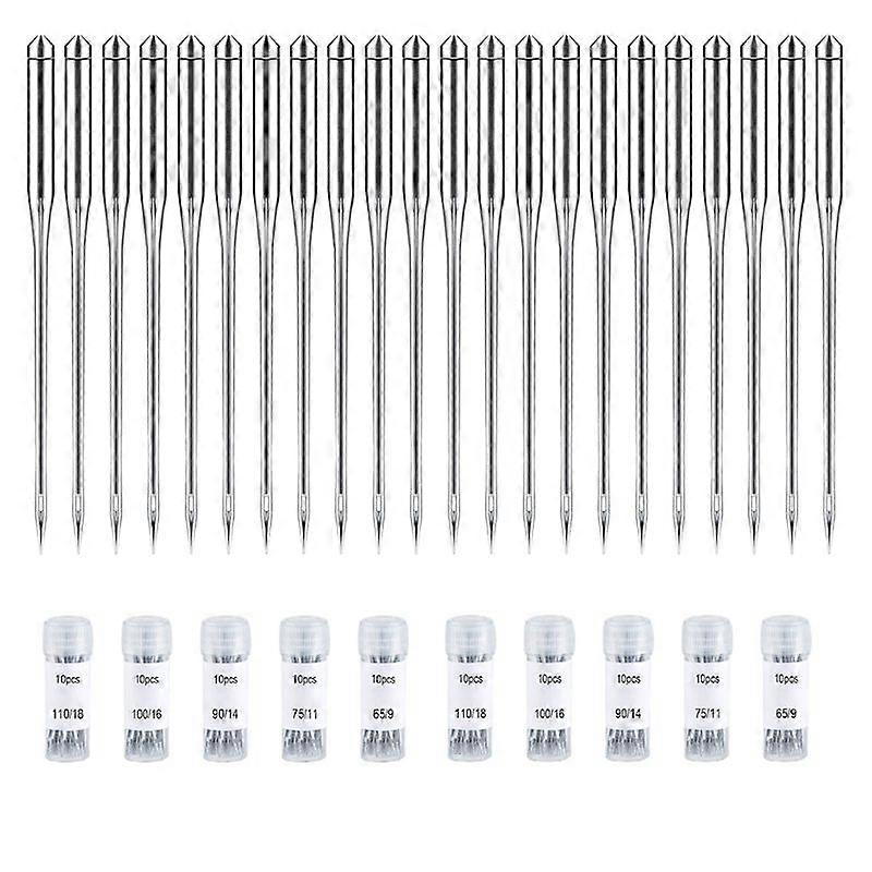 100 قطعة ماكينة الخياطة الإبر إبرة نقطة عادية للمغني ، حجم متنوع 65/9 ، 75/11 ، 90/14 ، 100/16 ، 110/18