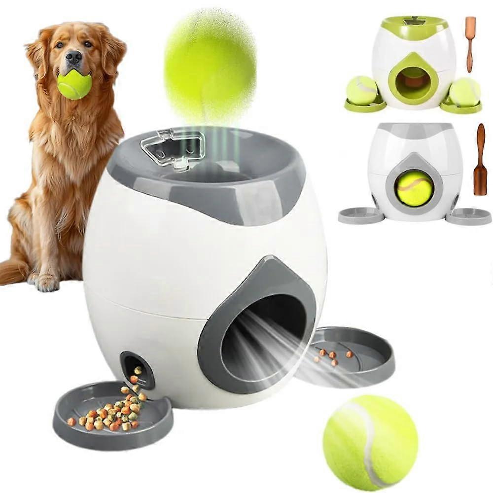 Automatic Dog Ball Launcher with Rechargeable Battery, Interactive Tennis Ball Thrower for Training and Play, Dark Gray