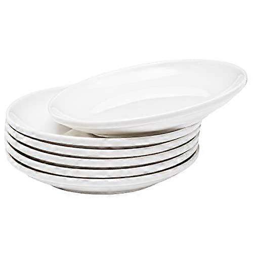 Dessert Plates Ceramic Set of 6, 7 Inch Stackable White Salad Plates, Durable Dishwasher Safe Appetizer Dishes