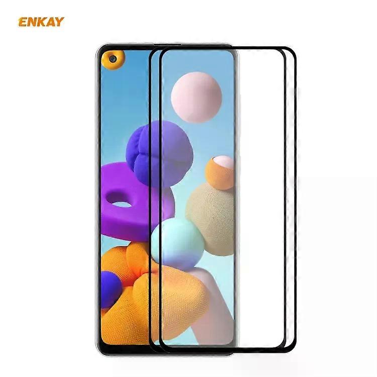 Tempered Glass Screen Protector-0.26mm 9H Full Coverage for Galaxy A21s (2pcs) -