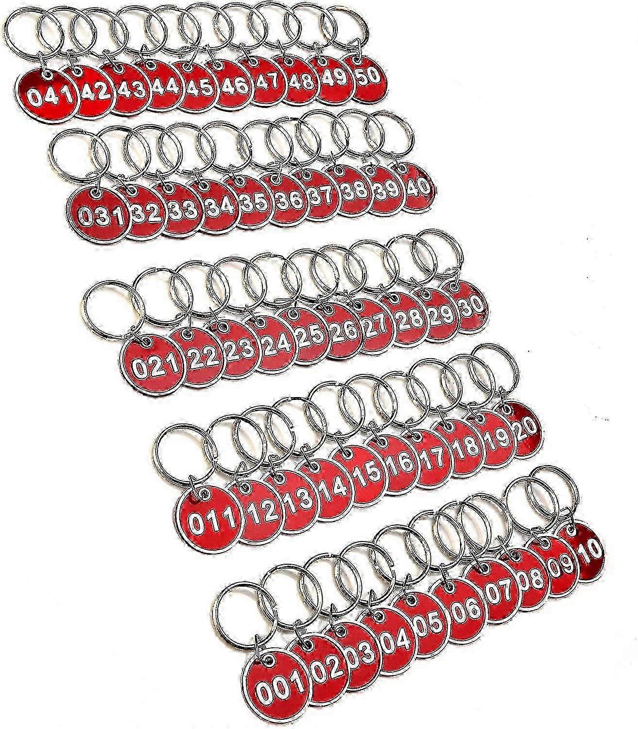 1-50 Numbers Key Chain Numbers Tags Locker Gym Key Rings Engraved Number With Key Rings Key Ring Aluminum Numbers Tag