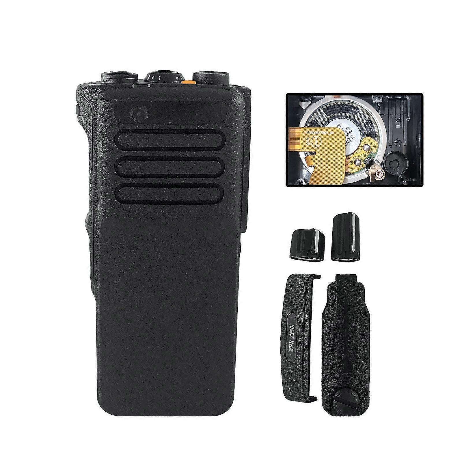 Housing Case Front Cover Repair Kit with Speaker for XPR7350 XPR7380 Two-Way Radio, Durable Plastic, Black